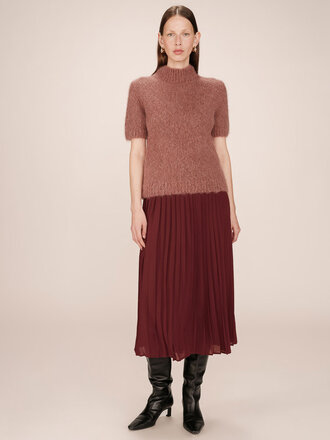 GRACE & MILA Plisse skirt chocolat