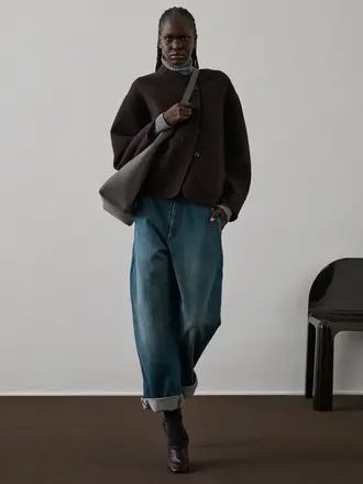 SOEUR Windsor coat aubergine