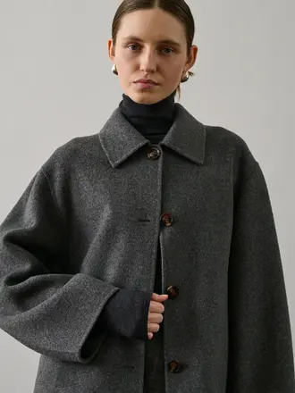 SOEUR Gyoda coat cachemire gris chiné