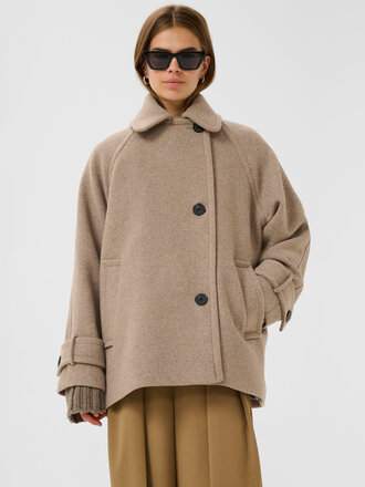 INWEAR Thora minona coat sandy grey melange