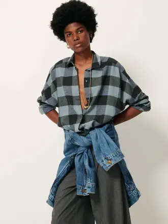 SESSÙN Deliwool shirt smocky blue