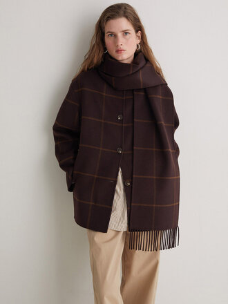 YERSE Coat fringes scarf