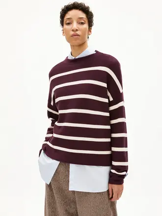 ARMED ANGELS Merinaa stripes pull cranberry