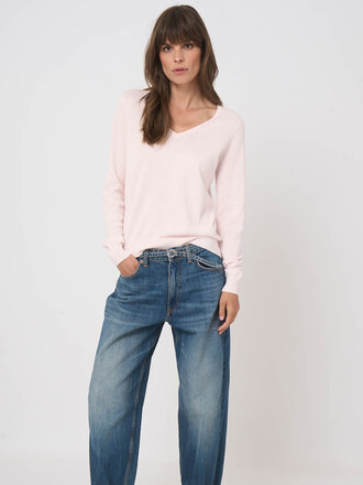 REPEAT Coton col v pull gloss