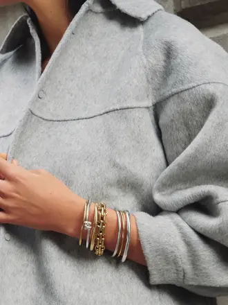 JENNYBIRD Slim square bangle silver