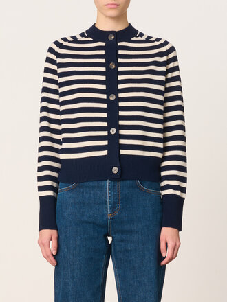VANESSA BRUNO Gretel cardigan offwhite navy