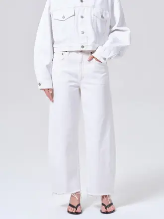 AGOLDE Low curve fray jean milkshake