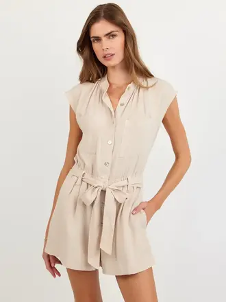 BELLA DAHL Romper linen sand