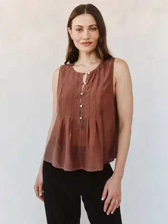 BELLA DAHL Cami blouse mocha cloud