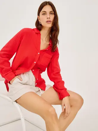 RAILS Ellis shirt cherry