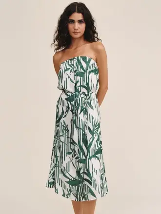 BELLA DAHL Midi dress palm print