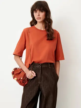 SESSÙN Serge t-shirt oversize red muse