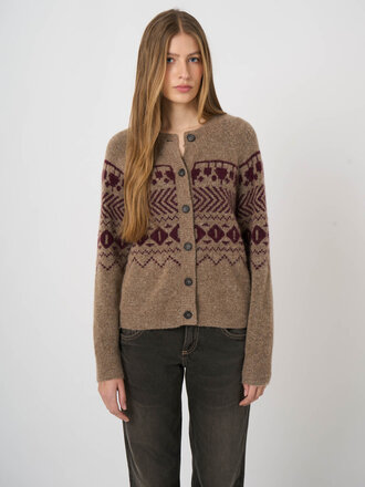 REPEAT Extrafine wool earth cardigan