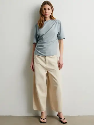 SECOND FEMALE Missouri t-shirt drapé quarry