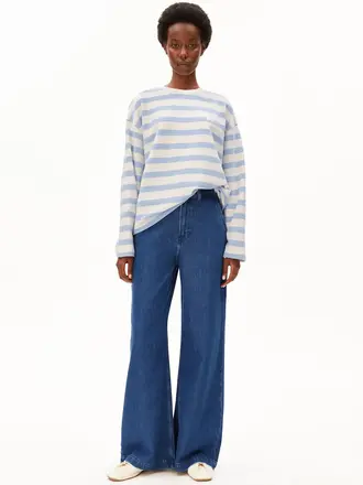 ARMED ANGELS Frankaa sweatshirt rayé soft blue