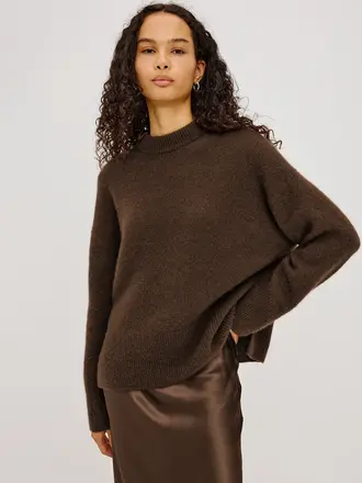 RAILS Miranda cashmere silk pull chocolate