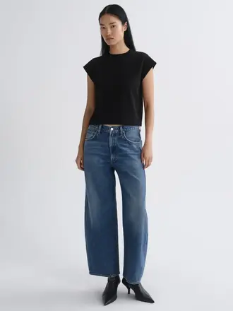 AGOLDE Low Curve crop jean weightless curb