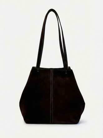 VANESSA BRUNO Petit cabas tote cuir chocolate