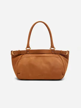 VANESSA BRUNO Large leather lune bag cognac