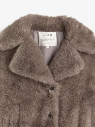 YERSE Manteau court faux-fur