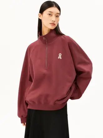 ARMED ANGELS Half zip sweat ember