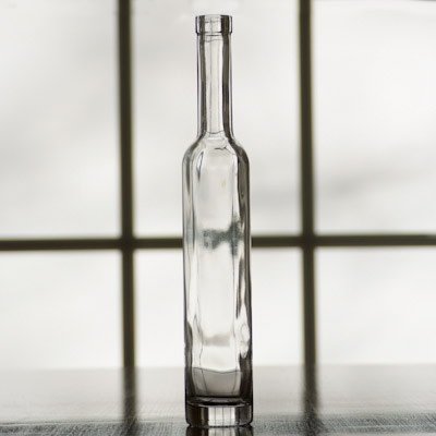 375 ml, 12 oz Clear Liberty Glass Liquor Bottle with Cork Finish w/Natural  Cork