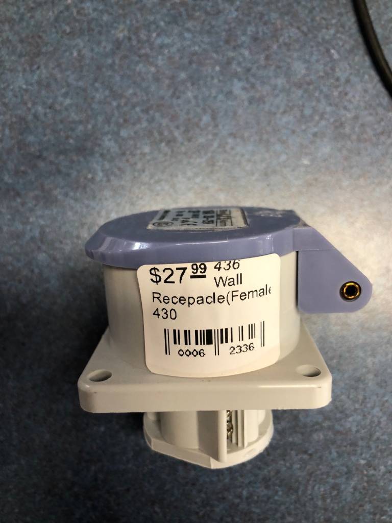 Kristal PR430 Female Flush Mount Receptacle, 12V 16A