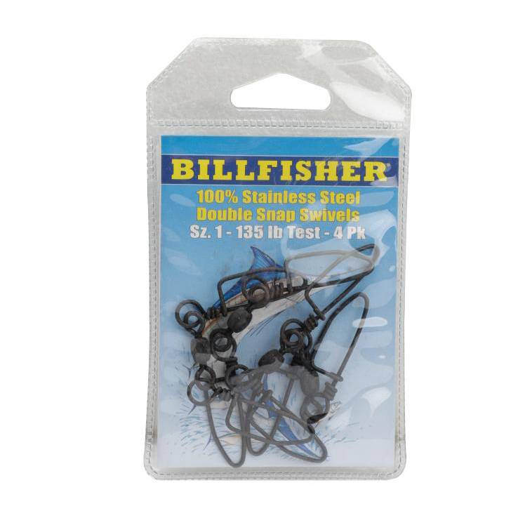 Billfisher Double Snap Swivel 200lb 3pk