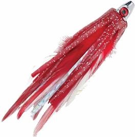 Boone Bait Feather Trolling Jig Red/White, 4" 1/4 oz, 2 pack