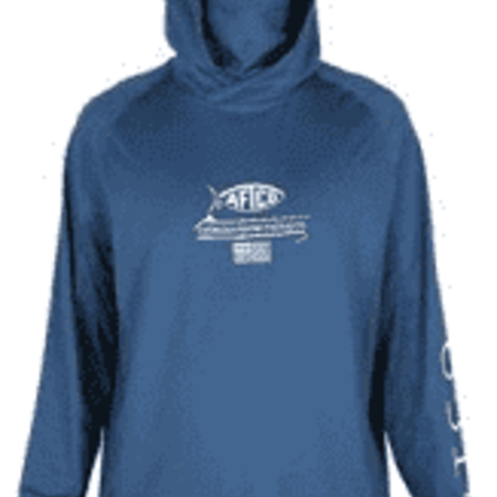 Aftco Barracuda GeoCool LS Performance Shirt Space Blue Heather