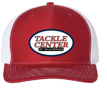 Tackle Center Hat Red/White Mesh with Snap