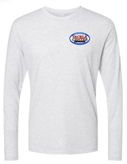 Tackle Center Long Sleeve T-Shirt Heather White