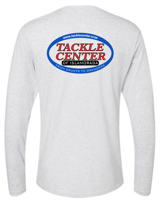 Tackle Center Long Sleeve T-Shirt Heather White
