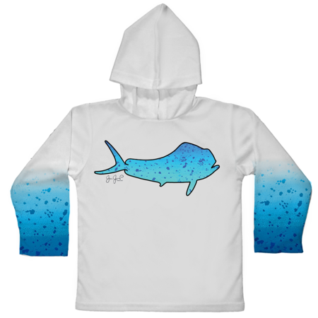 Jessie Jessup Toddler Hooded LS Shirt Blue Mahi w/sleeves