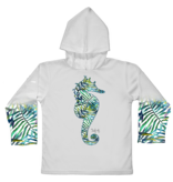 Jessie Jessup Toddler UPF 50 Hooded Long Sleeve Performance Shirt – Seaweed Seahorse