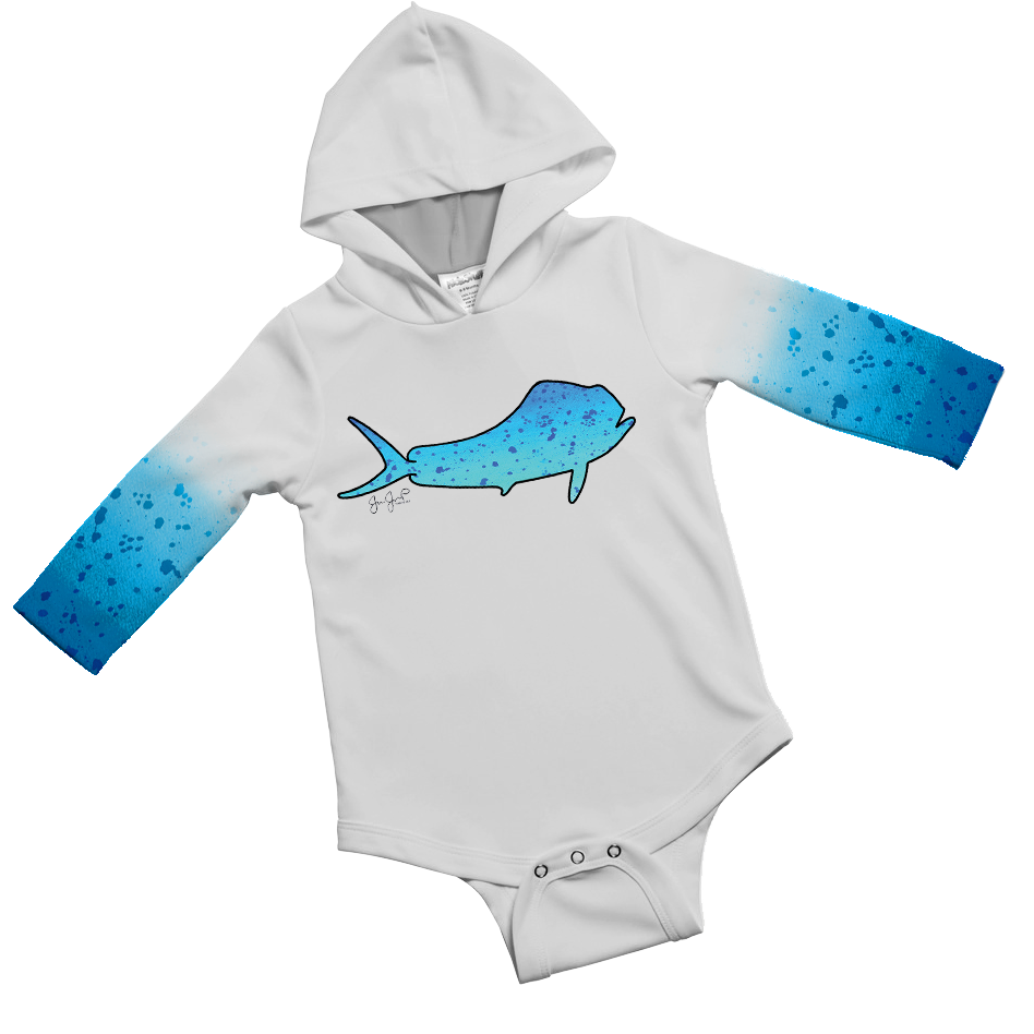 Jessie Jessup Baby Blue Mahi Hooded Onesie