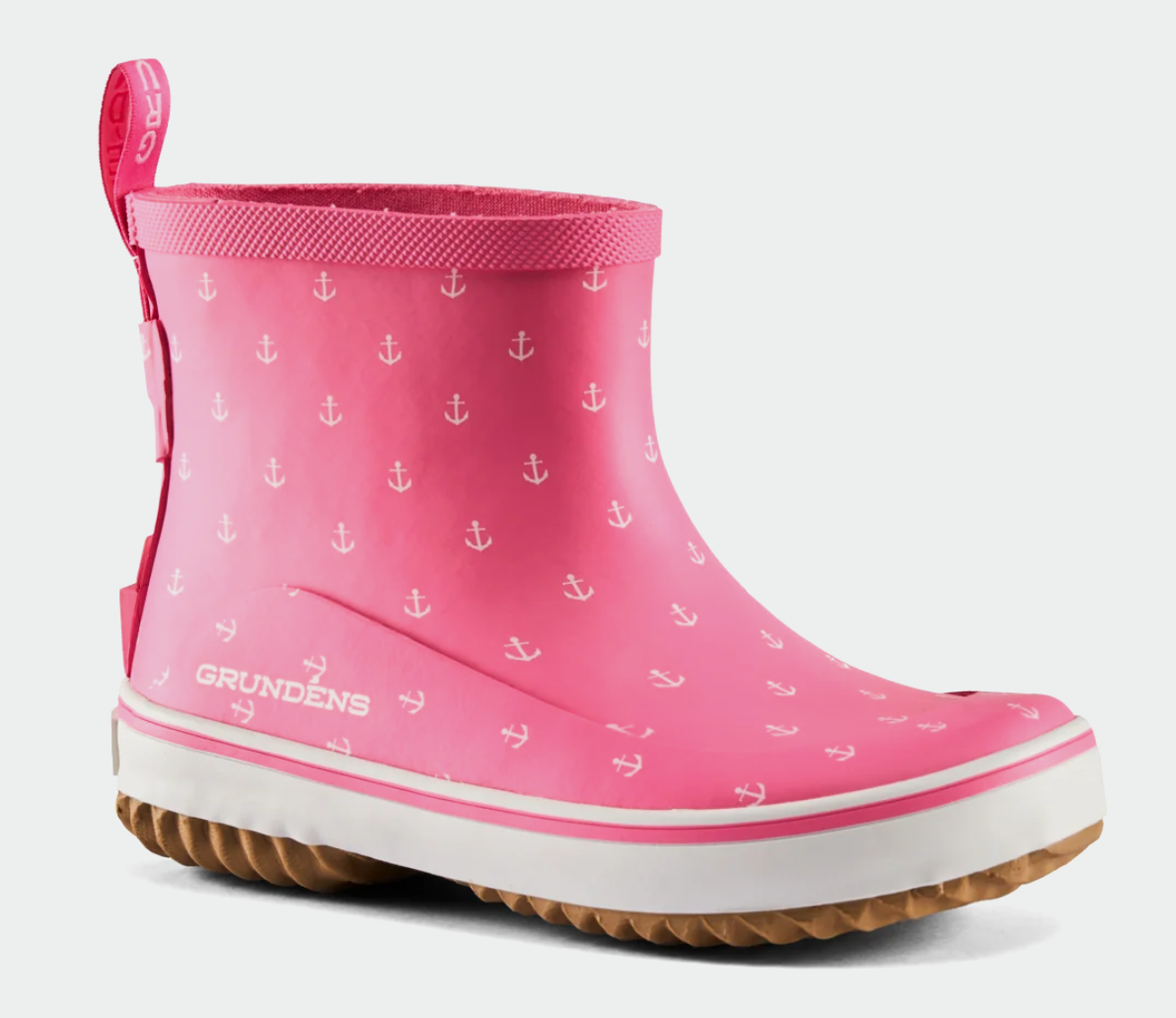 Grundens Youth Guppy Boots Pink Anchor