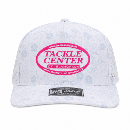 Tackle Center Dry-Fit Performance Rope Hat - White Print / Pink Logo