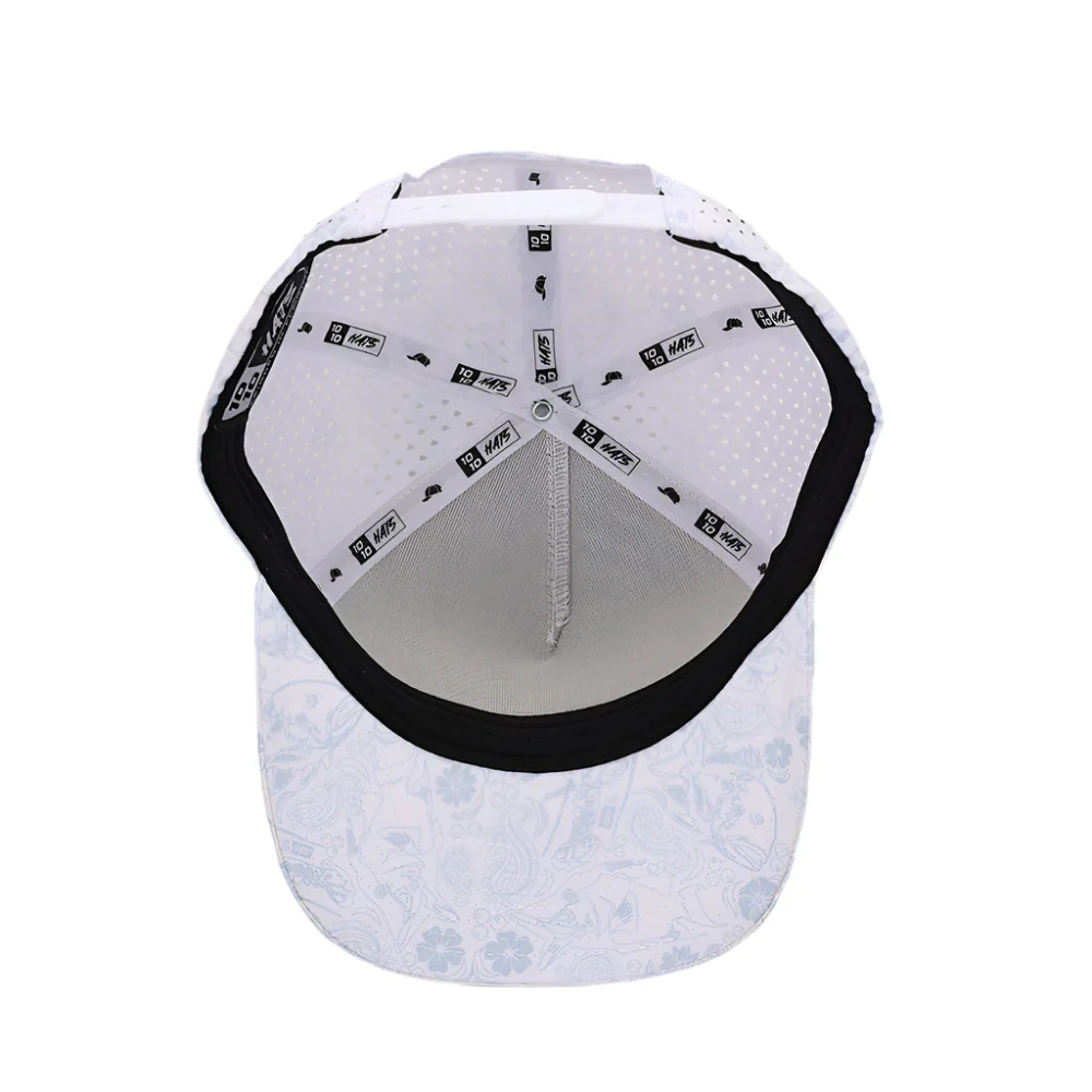 Tackle Center Dry-Fit Performance Rope Hat - White Print / Pink Logo