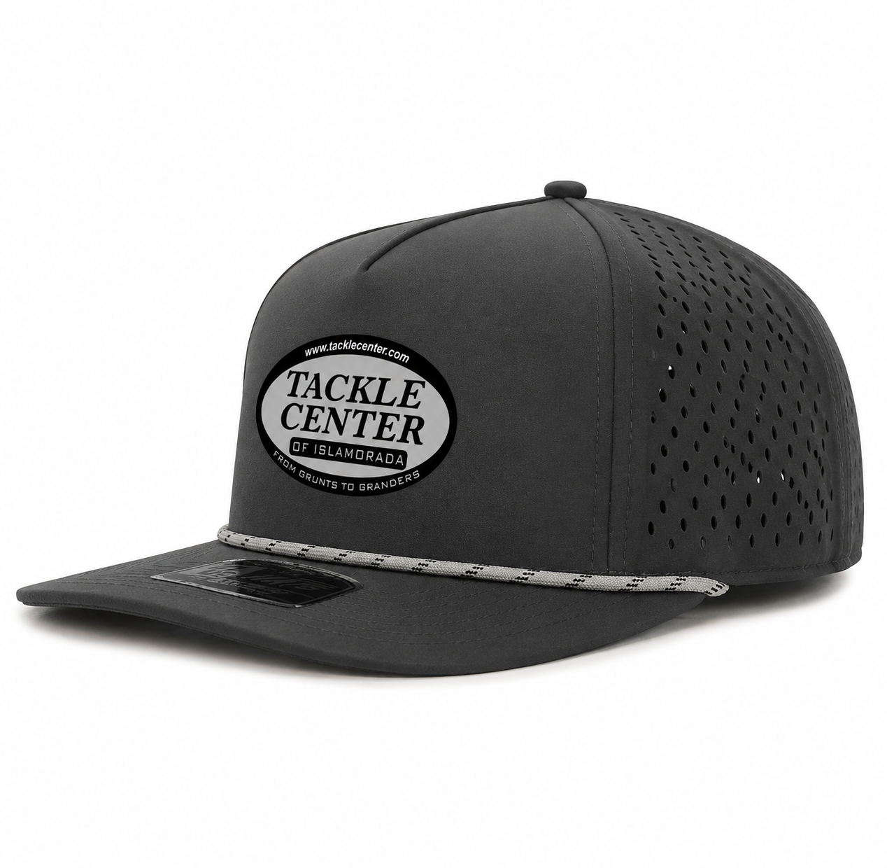 Tackle Center Dry-Fit 5-Panel Performance Rope Hat - Dark Gray