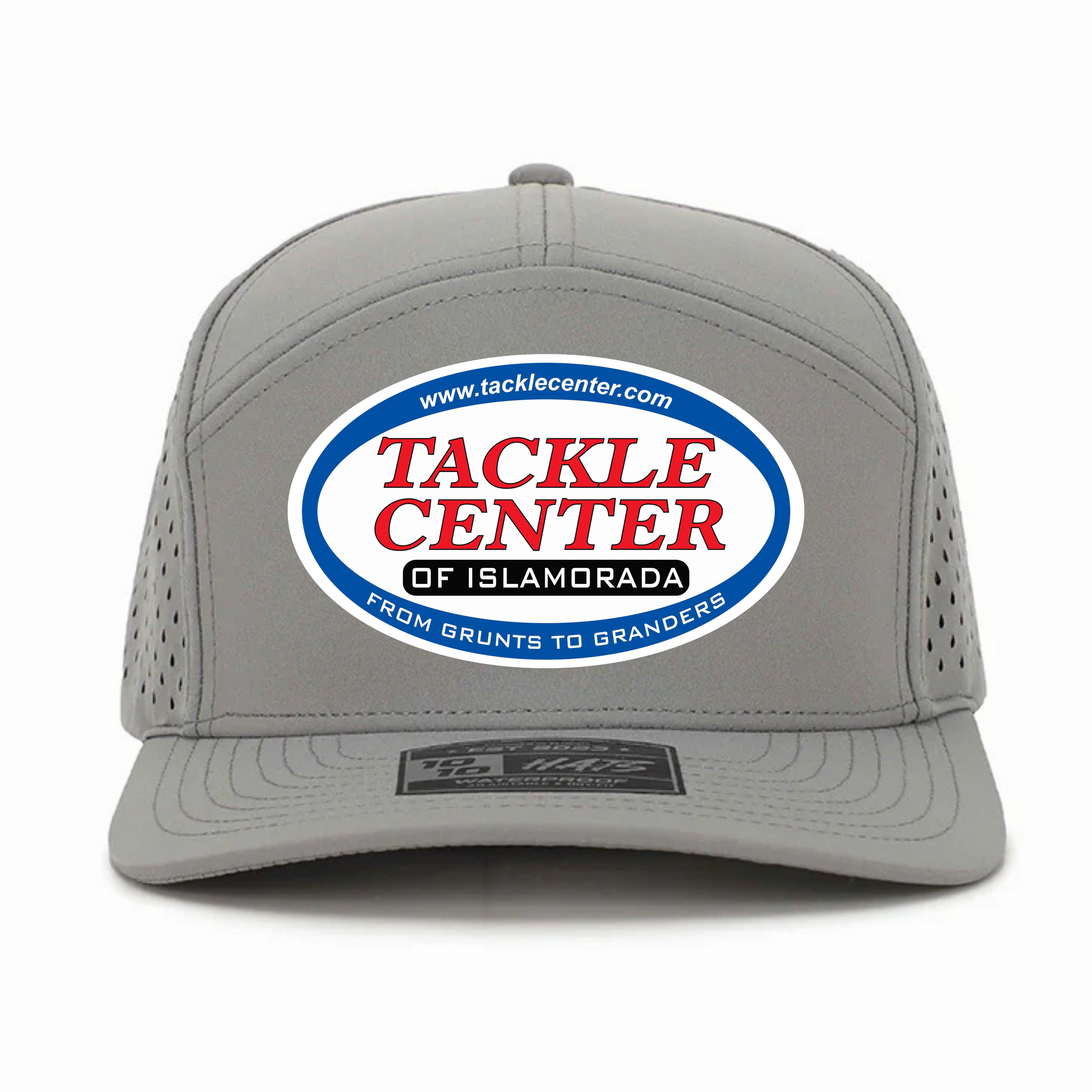 Tackle Center Dry-Fit 7-Panel Hat – Light Gray