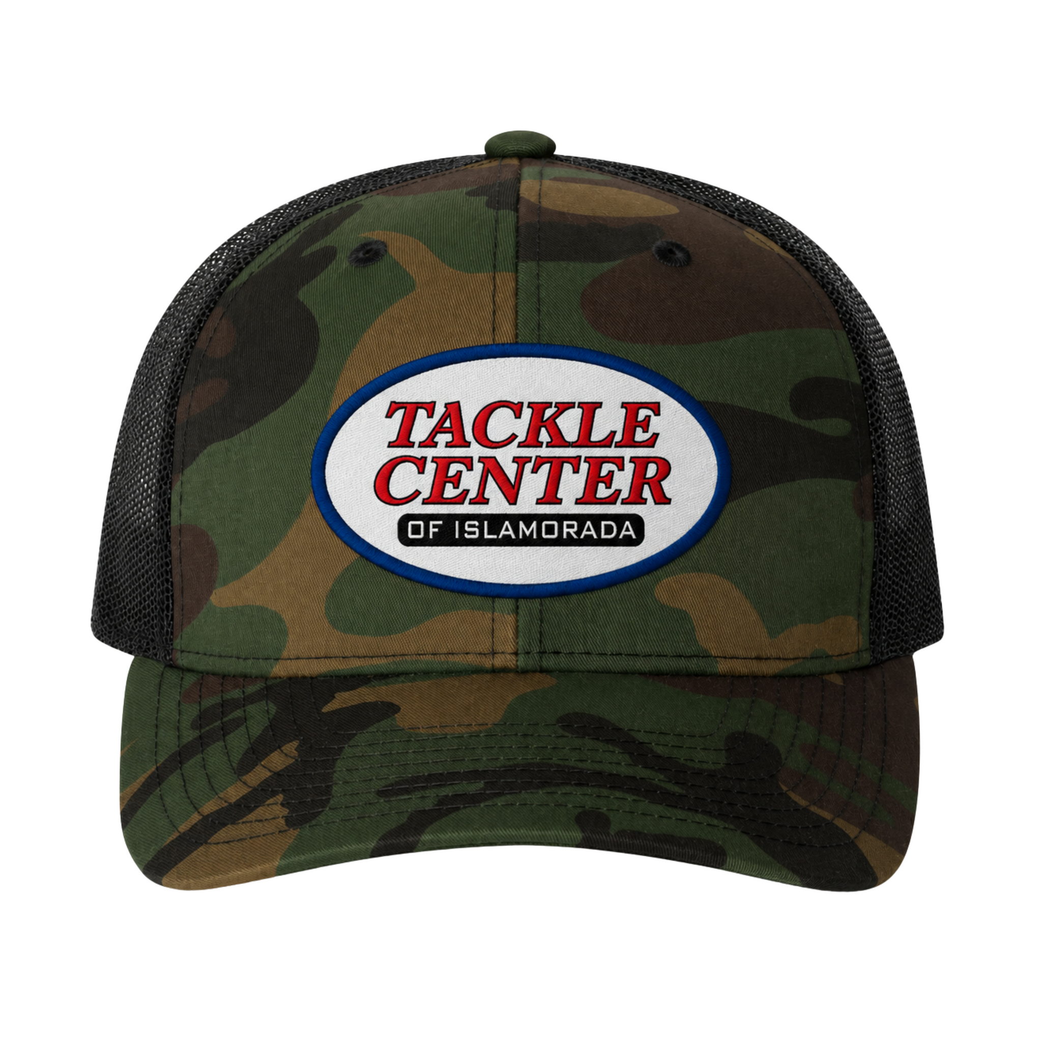 Tackle Center Camo/Black Mesh Trucker Hat