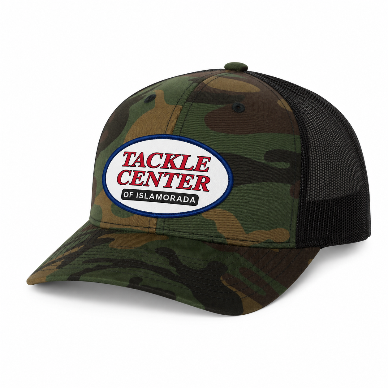 Tackle Center Camo/Black Mesh Trucker Hat