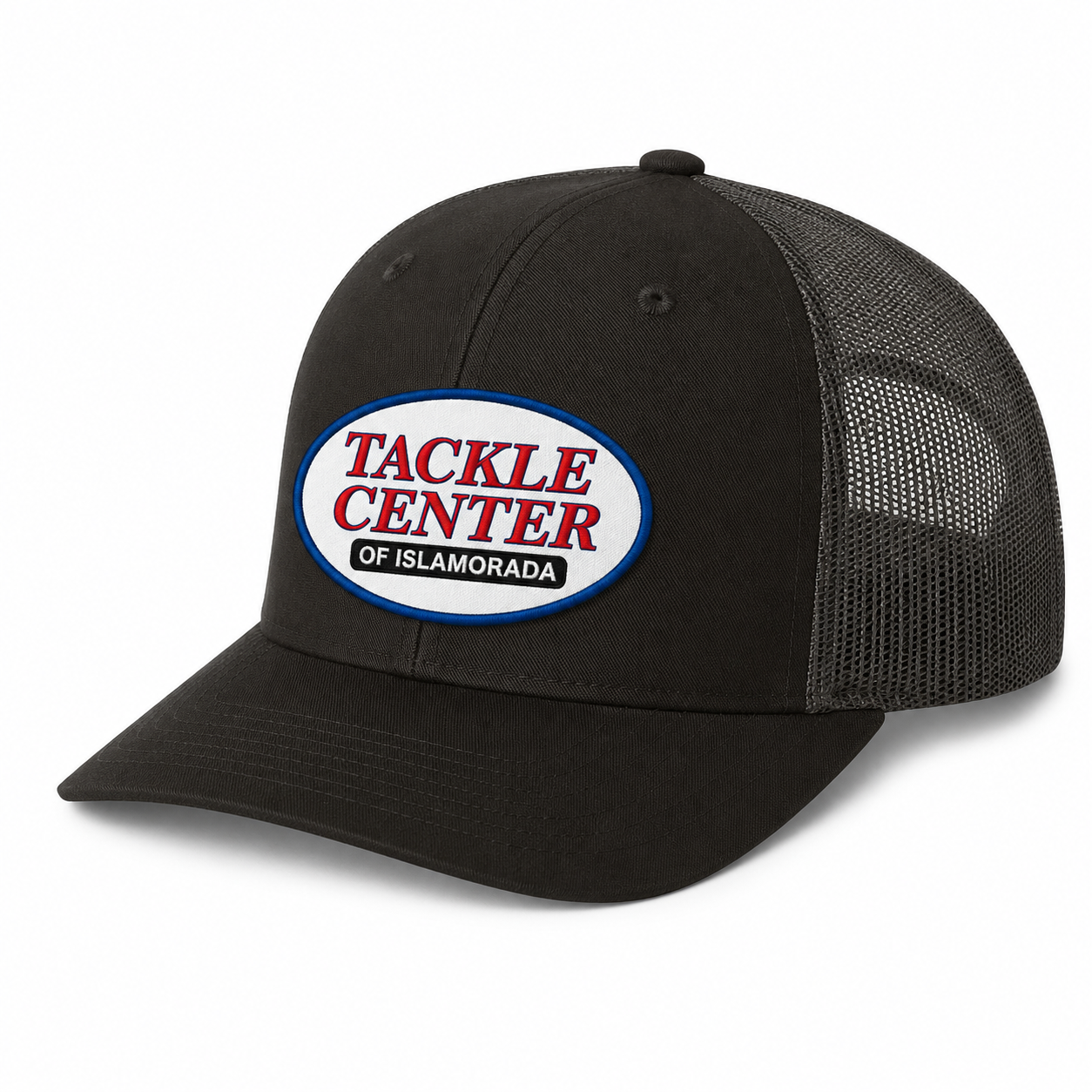 Tackle Center Black/Black Mesh Trucker Hat