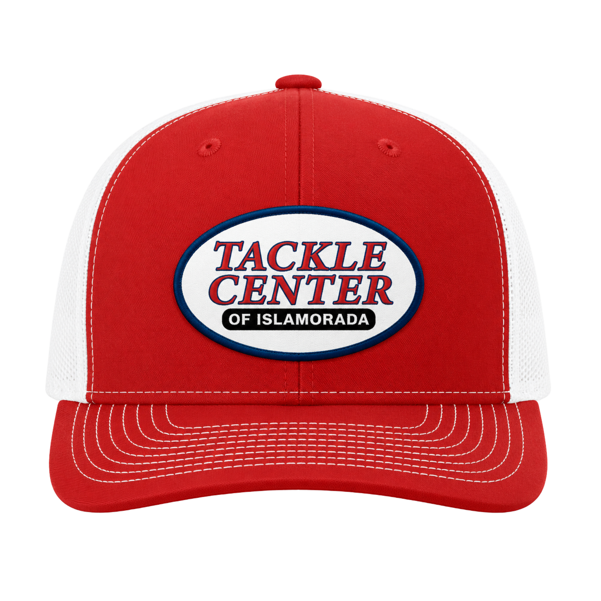 Tackle Center Red/White Mesh Snapback Trucker Hat
