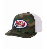 Tackle Center Camo/White Mesh Snapback Trucker Hat