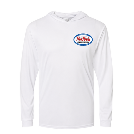 Tackle Center Gray Hooded UPF Long Sleeve Shirt