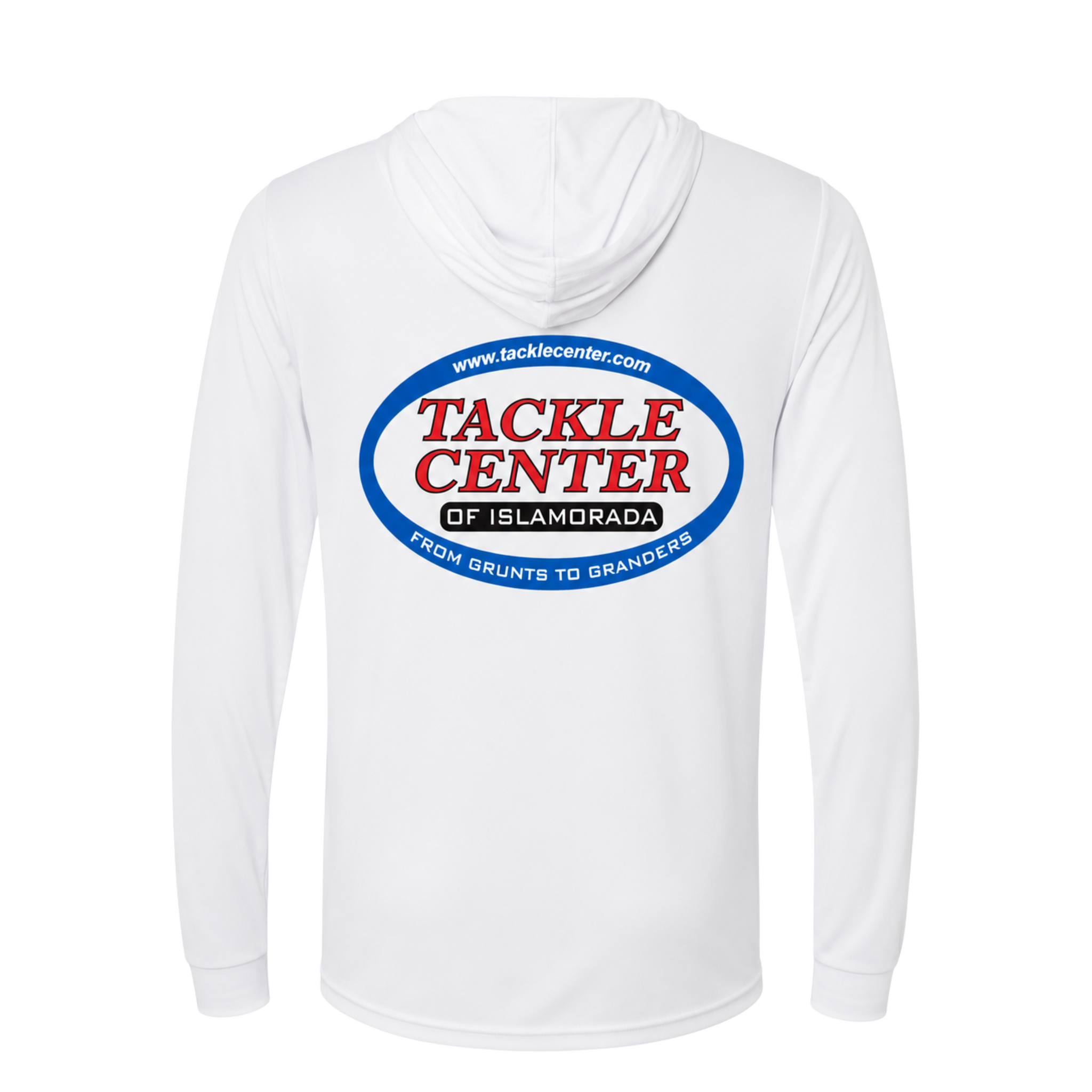 Tackle Center Gray Hooded UPF Long Sleeve Shirt