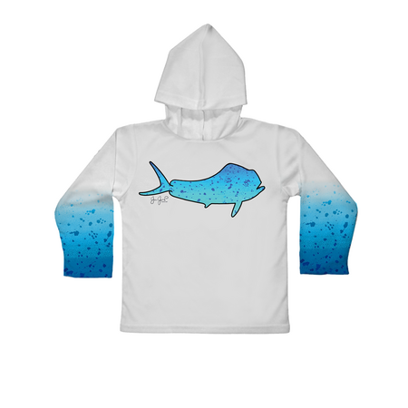 Jessie Jessup Toddler UPF 50 Hooded Long Sleeve Performance Shirt – Blue Mahi