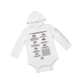 Jessie Jessup Baby Hooded Onesie - Regulation with Fish Ruler